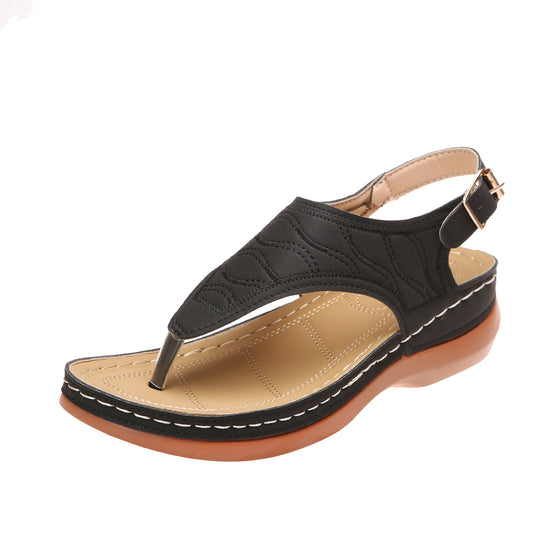 Damen Bequeme Zehentrenner mit verstellbarem Riemen und gepolsterter Sohle R&B