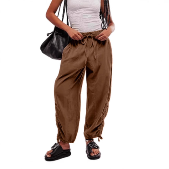 Damen Bequeme Freizeithose mit Bund und dekorativen Schnürdetails R&B