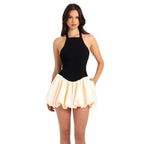 Damen Halterkleid mit voluminösem Rock und praktischen Taschen R&B