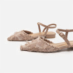 Damen Elegante Sling-Ballerinas mit feiner Fransenverzierung R&B