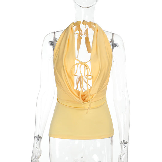 Damen modisches Cami-Top mit verstellbarem Halterdesign und eleganten Rüschendetails R&B