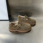 Damen Gemütliche Clogs mit warmem Innenfutter und praktischem Schnallenverschluss R&B