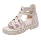 Damen nan gladiatorische Plateausandalette mit gepolstertem Komfortfußbett, profilierter Plateausohle und Rückreißverschluss R&B