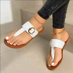 Damen Stilvolle Zehentrenner-Sandalen mit modischem Schnallen-Detail R&B