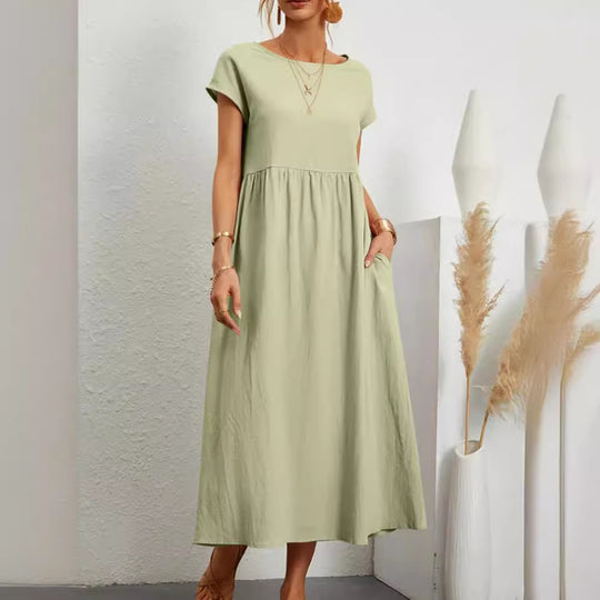Damen Maxikleid aus leichtem, luftdurchlässigem Stoff R&B