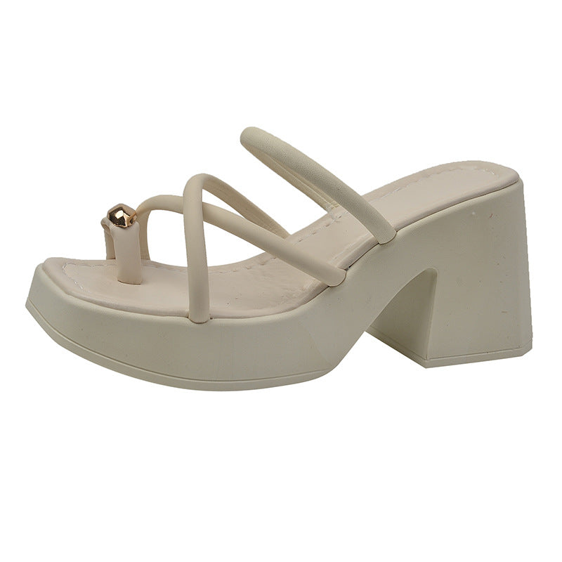 Damen Komfortable Plateau-Sandalen mit verstellbaren Riemen und elegantem Schmuckdetail R&B