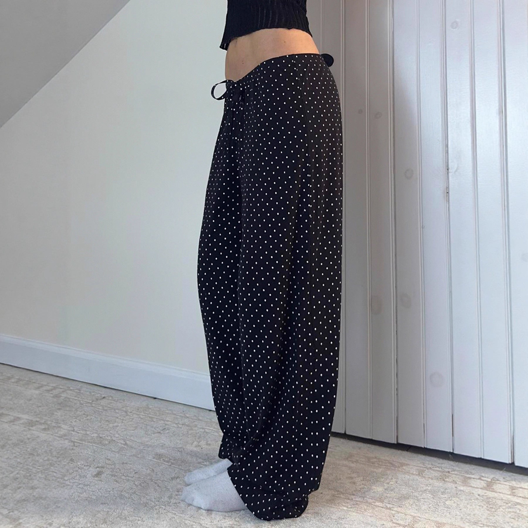 Damen lässige Freizeithose mit Punkten R&B
