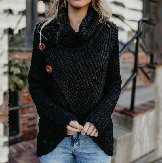 Damen Strickjacke mit asymmetrischem Verschluss und komfortablem Kragen R&B