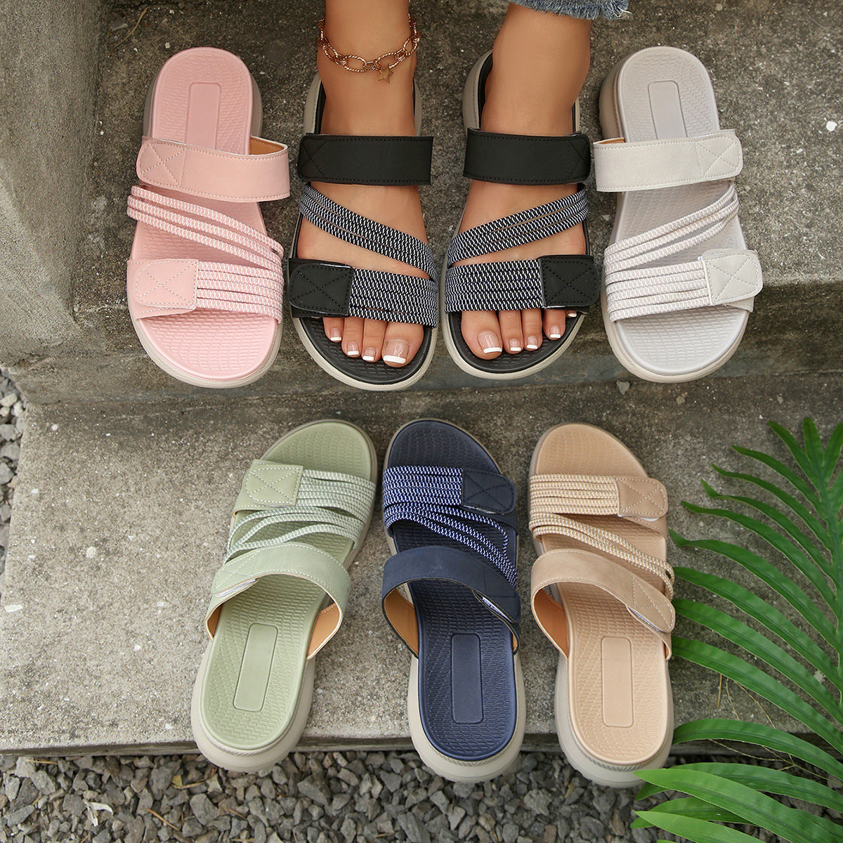 Damen Bequeme und stilvolle Fußbett-Sandalen