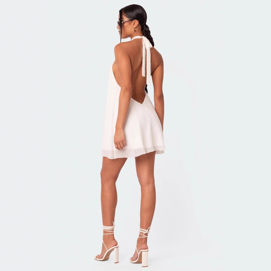 Damen Freizeitkleid mit Halterneck und fließendem Schnitt R&B