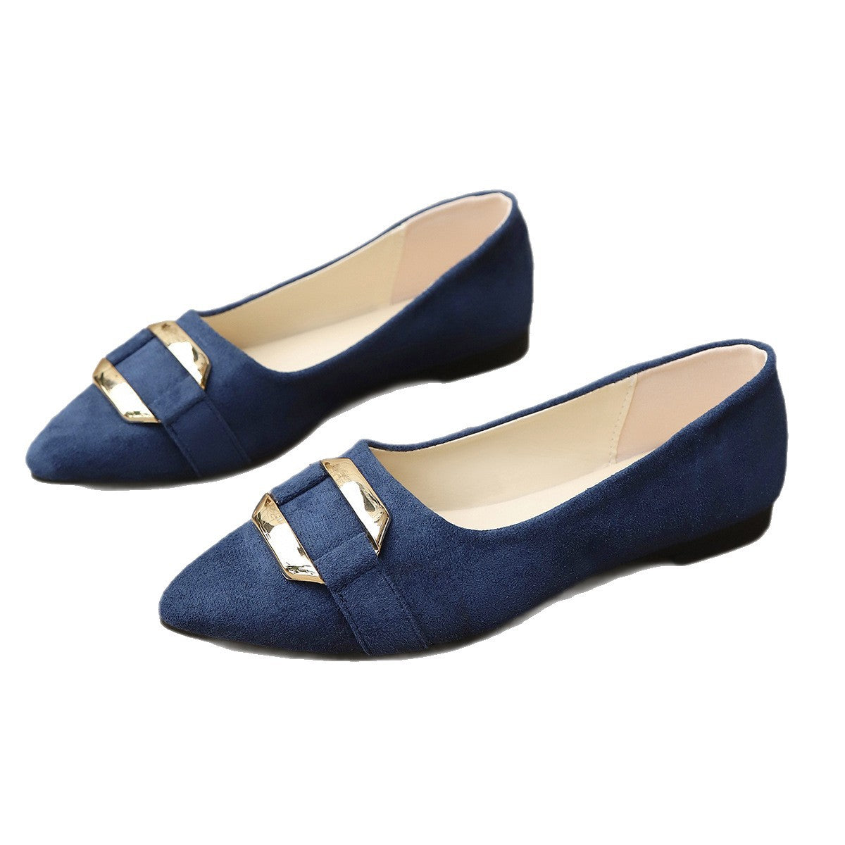 Damen Elegante Ballerinas mit modischem Schnallen-Design R&B