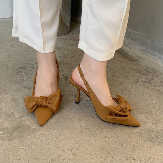 Damen Slingback Pumps mit verspieltem Schleifendesign R&B