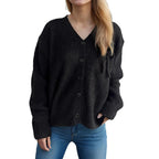 Damen Cardigan mit feinem Strukturmuster und dekorativen Knopfdetails R&B