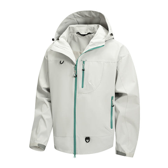 Herren technische Outdoor-Jacke mit Gewebe und verstellbarem Kapuzensystem R&B