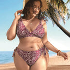 Damen Triangel-Bikini mit verspielten Schleifen und modischem Muster R&B