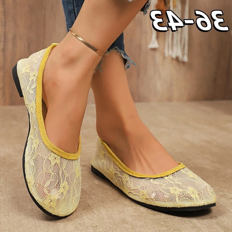 Damen Ballerinas aus zarter Spitze R&B