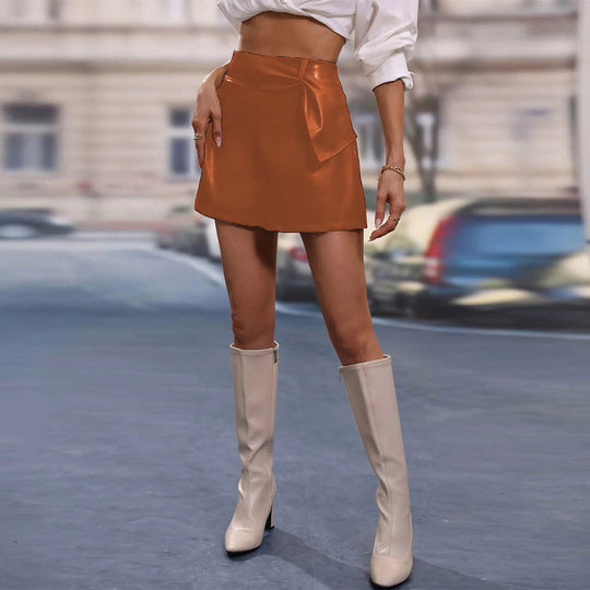 Damen Minirock mit asymmetrischem Schnitt und dekorativer Schleife R&B