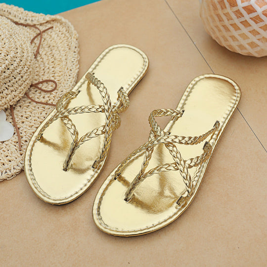 Damen elegante geflochtene Sandalen R&B