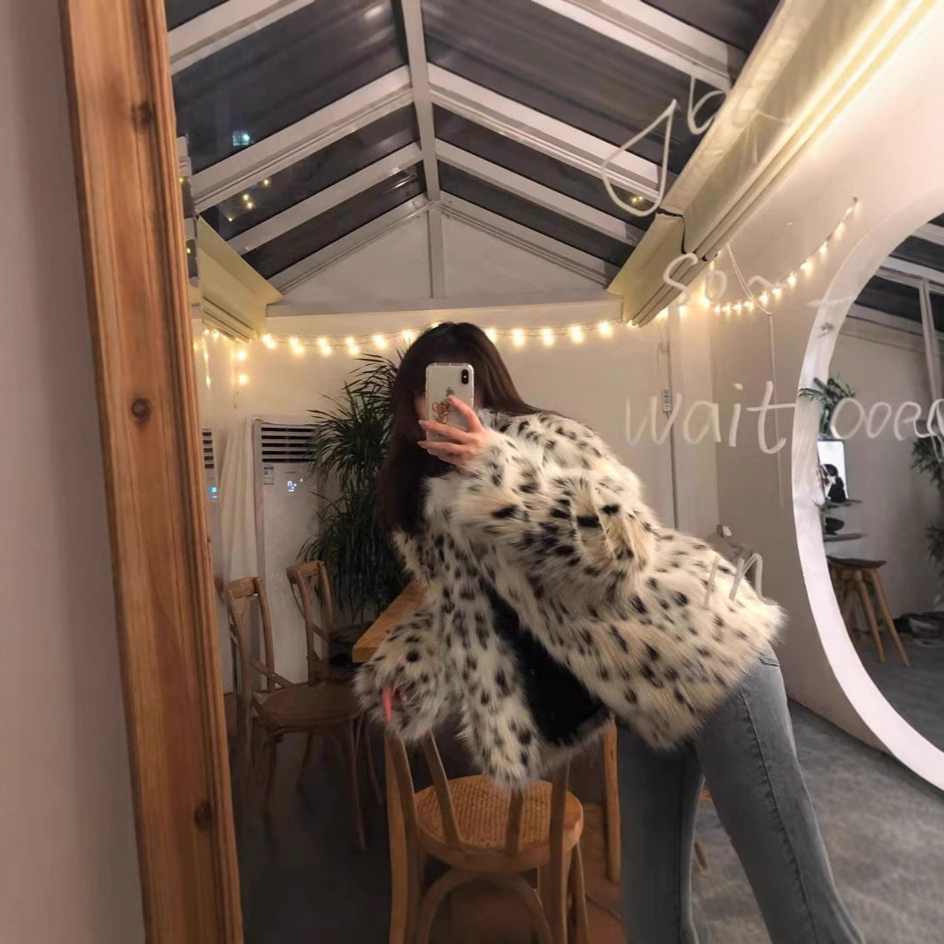 Damen Fluffy Kunstfell Jacket R&B