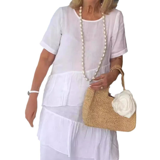 Damen sommerliches Freizeitkleid mit schwingendem Saum R&B