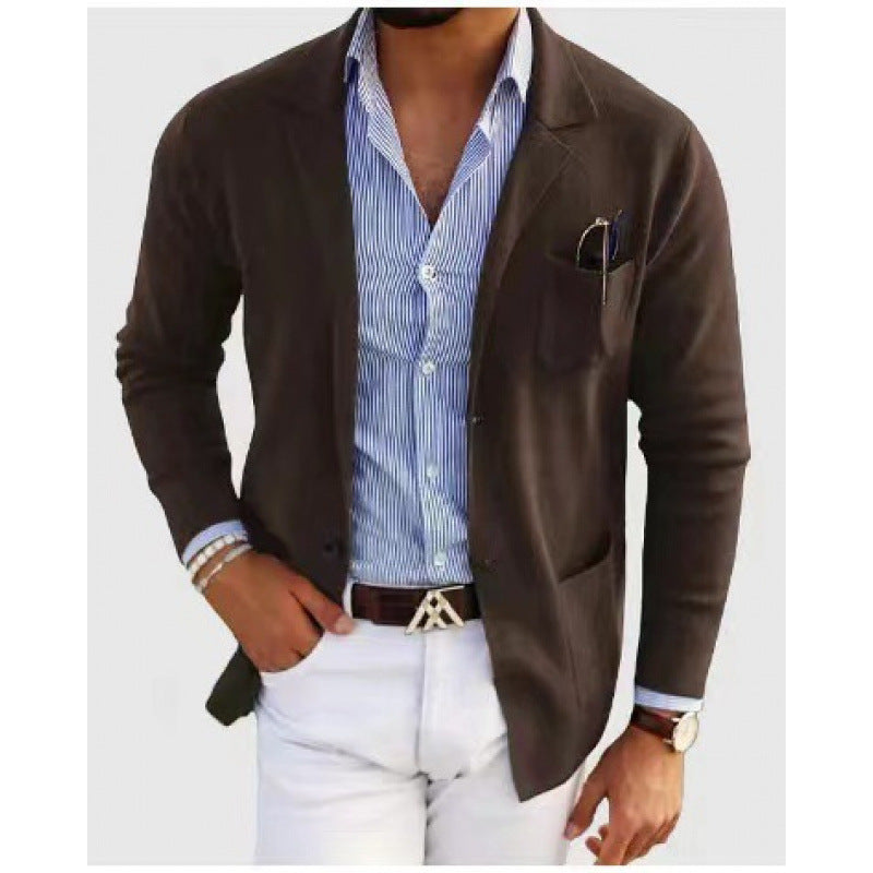 Herren lässiger, eleganter Blazer aus kräftigem Baumwollmix R&B