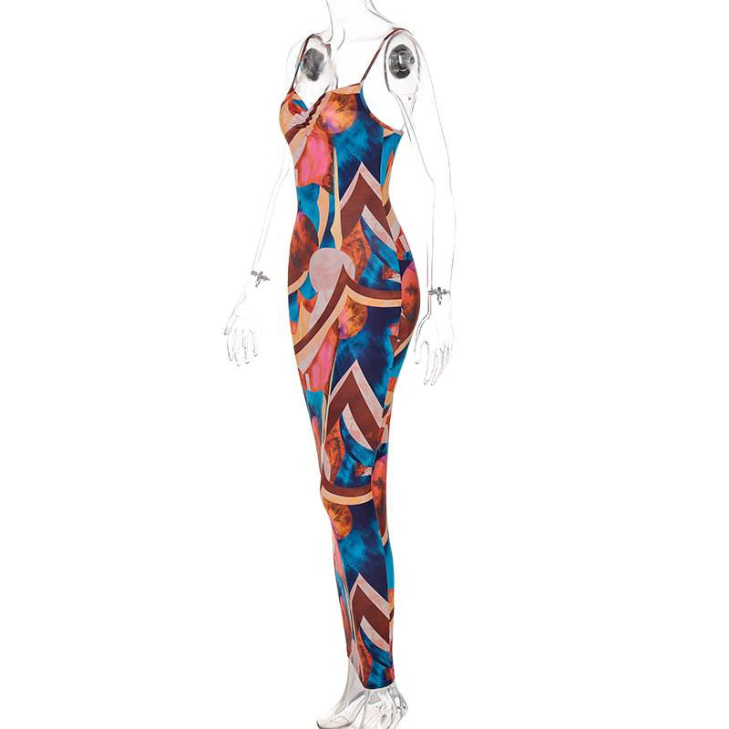 Damen Maxikleid mit hohem Schlitz und modernem Zebramuster R&B