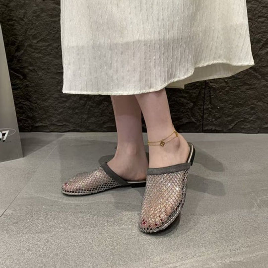 Damen elegante Netz-Mules R&B