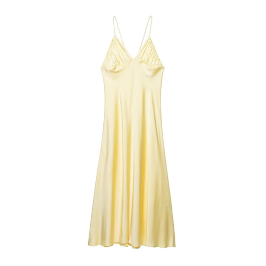 Damen Slipdress mit verführerischem V-Ausschnitt und feinen Rüschendetails R&B