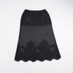 Damen Spitzenrock mit transparentem Unterkleid und verzierten Rüschen R&B