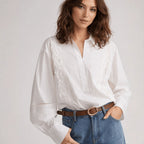 Damen Elegante Bluse mit feinen Stickdetails R&B