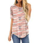 Damen T-Shirt mit modernem Leopardenmuster und lässigem Schnitt R&B