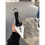 Damen elegante Slingback High Heel Pumps R&B