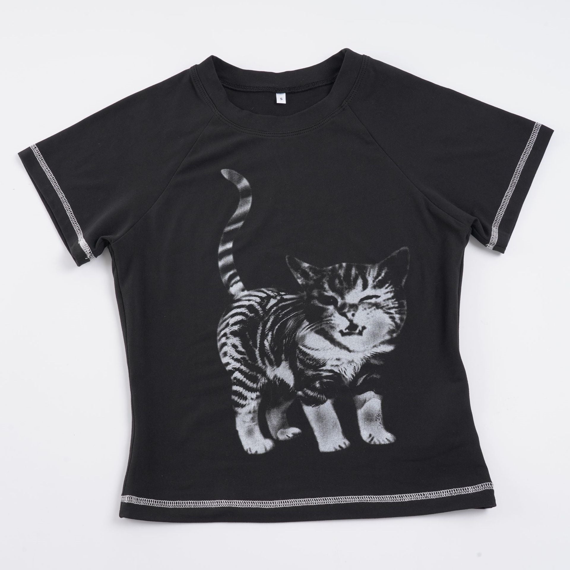 Damen T-Shirt mit kreativem Katzenmotiv R&B