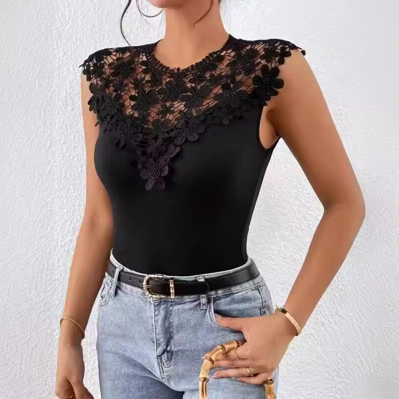 Elegantes Damen-Spitzenhemd mit R&B-Applikation