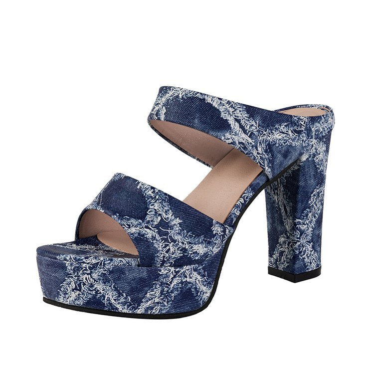 Damen Plateau-Sandaletten mit stylishen Riemen und hohem Blockabsatz R&B