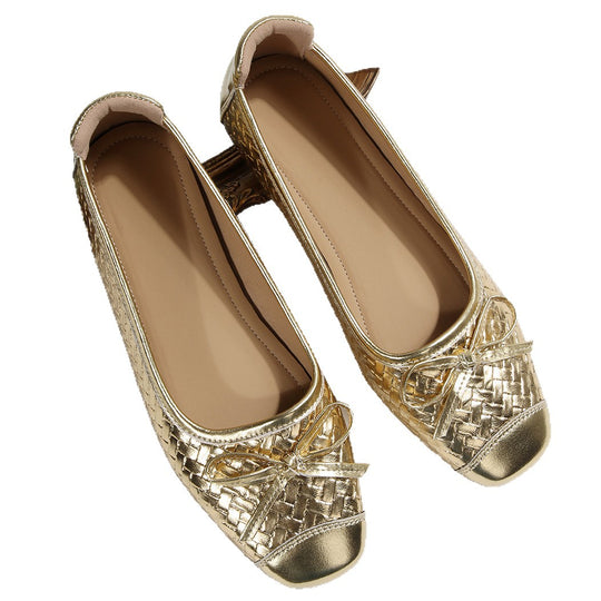 Damen Ballerinas aus luxuriösem geflochtenem Obermaterial mit bequemem Fußbett R&B