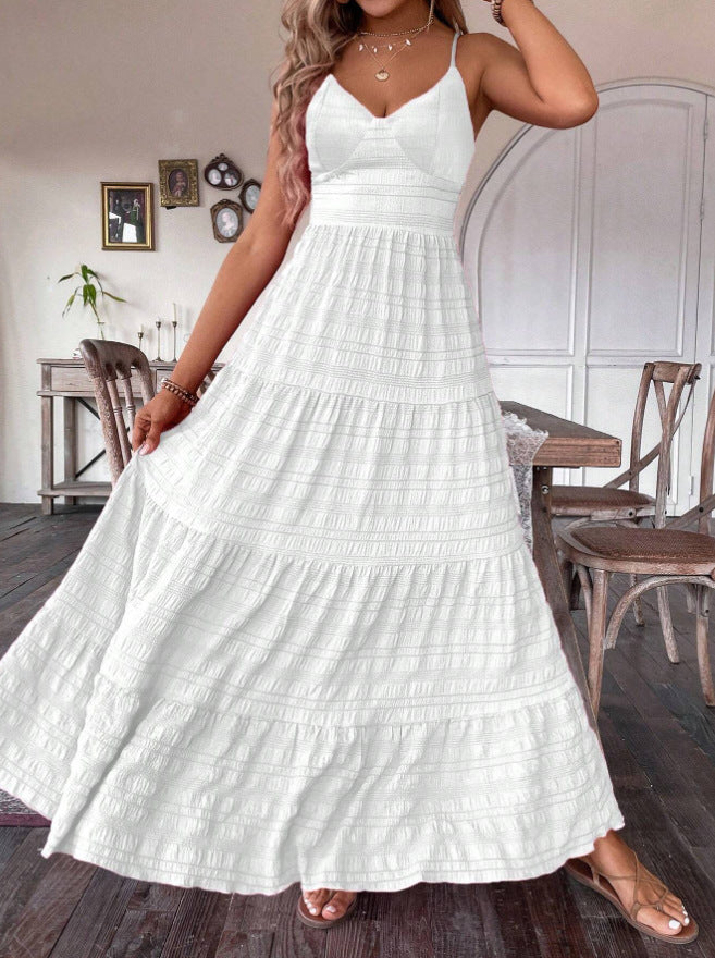Damen Maxikleid mit femininer Silhouette und luftiger Struktur R&B
