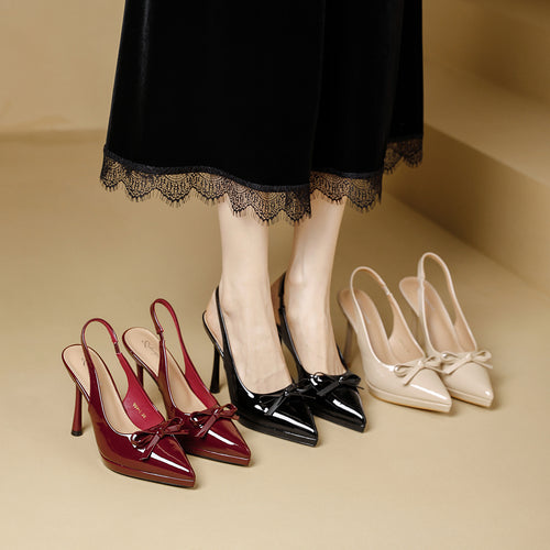 Damen elegante Slingback-Pumps mit dekorativem Schleifendetail R&B