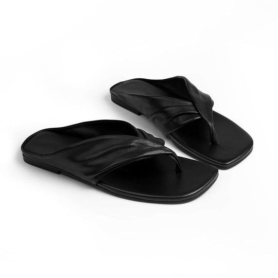 Damen elegante Zehentrenner-Sandalen mit raffiniertem Knotendesign R&B