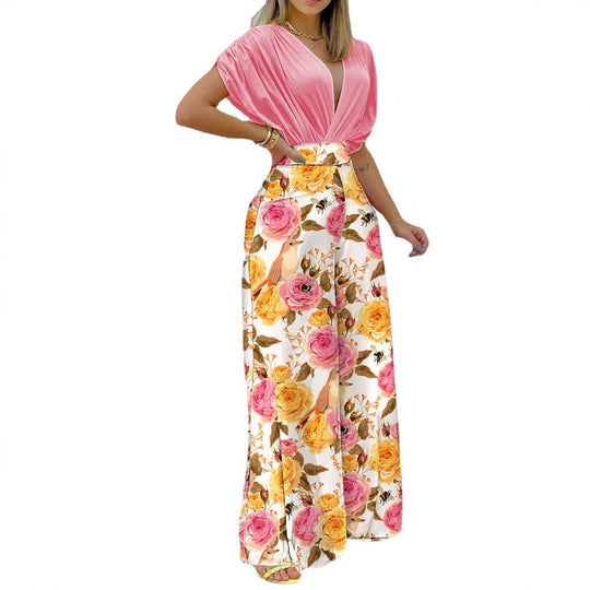 Damen Weit geschnittene Sommerhose mit floralem Design R&B