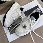Damen Trendige Sneaker mit robuster Plateau-Sohle und modischem Schnallen-Design R&B