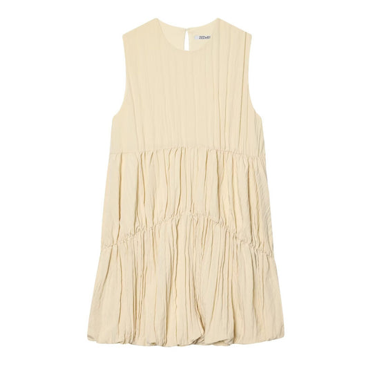 Damen luftiges Maxikleid mit plissierten Details und schmeichelndem Schnitt R&B
