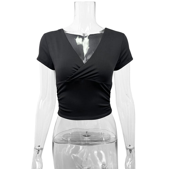 Damen Kurzarm-bodycon Oberteil R&B