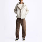 Herren kultige Bikerjacke mit weichem Futter und dreifach verstellbarem Kragen Hedi-Mode