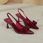 Damen Slingback-Pumps mit glamourösem Schleifendesign