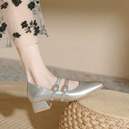 Damen elegante Mary Jane Schuhe mit modischem Absatz