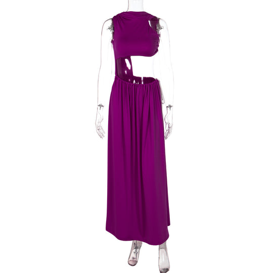 Damen Elegantes Maxikleid mit raffiniertem Cut-Out-Design und fließendem Schnitt R&B