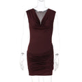 Damen Elegantes Wickelkleid mit raffinierten Rüschendetails und verführerischem V-Ausschnitt R&B