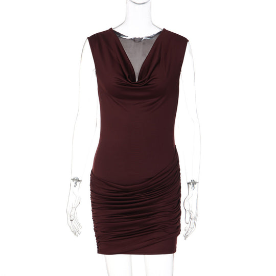 Damen Elegantes Wickelkleid mit raffinierten Rüschendetails und verführerischem V-Ausschnitt R&B
