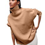 Damen gemütlicher Rollkragenpullover mit Oversized-Schnitt und strukturiertem Material R&B